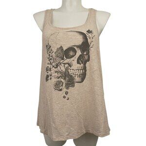 Torrid PLUS Size 2X Back Lace  & Skulls Roses Racerback Goth Punk Tank Shirt Tee